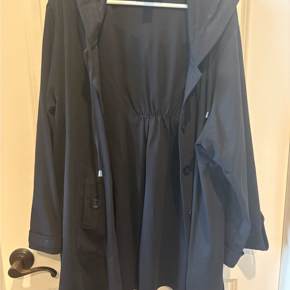 Christian Siriano Black Hooded Coat